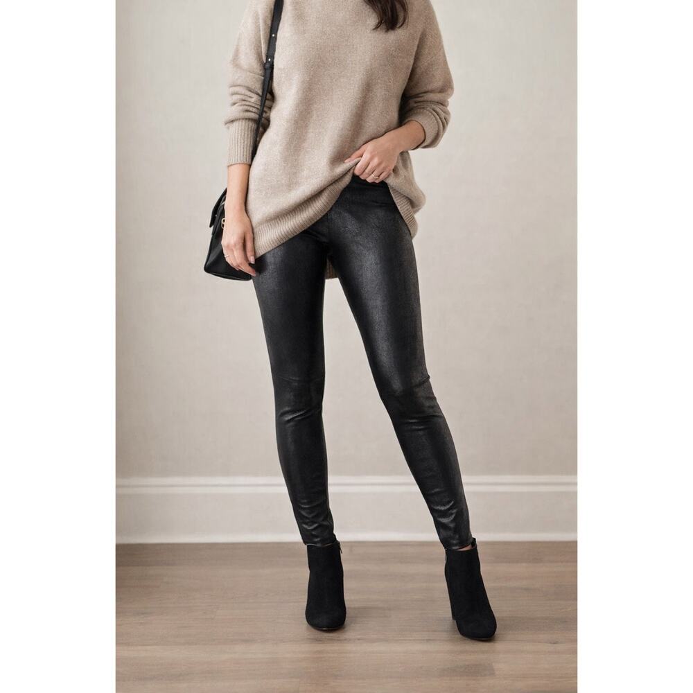 Lysse Faux Leather Leggings XL Black Stretch Pull On Slim